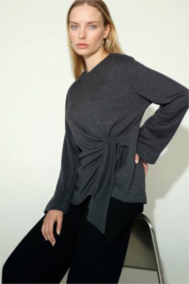 Regular Fit Bağlamalı Tişört