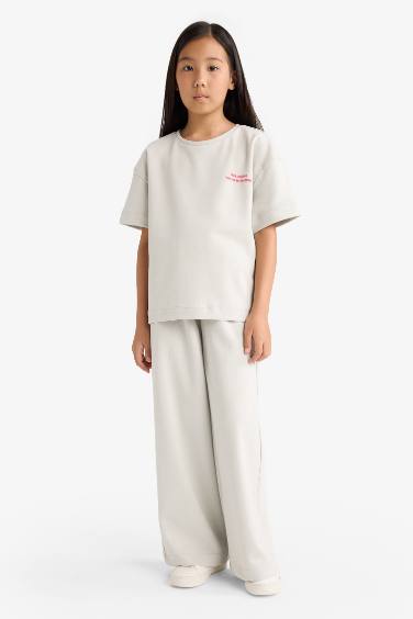 Girl Printed T-Shirt and Sweatpants 2 Piece Set