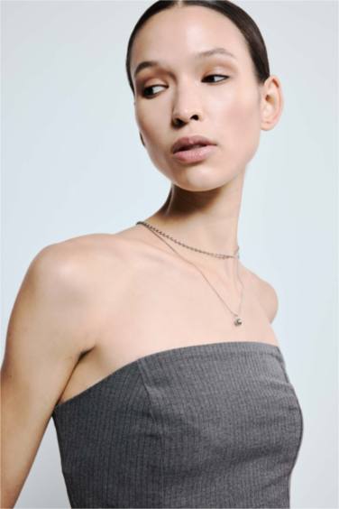 Kadın Silver 2'li Çelik Kolye