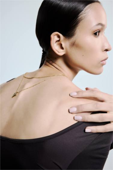 Kadın Gold 2'li Çelik Kolye