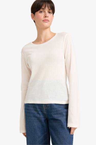 Bisiklet Yaka Uzun Kollu Tişört