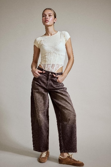 Wide Leg Geniş Bol Paça Bilek Boy Jean Pantolon