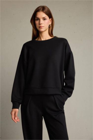 Bisiklet Yaka Modal Sweatshirt