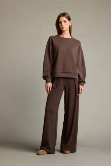 Bisiklet Yaka Modal Sweatshirt