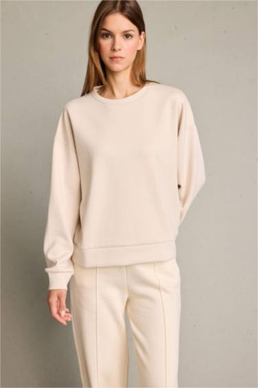 Bisiklet Yaka Modal Sweatshirt