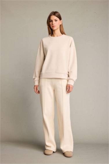 Bisiklet Yaka Modal Sweatshirt