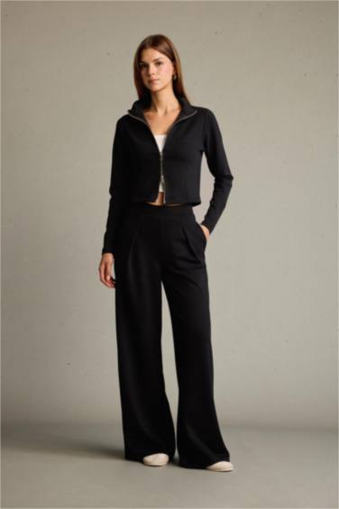 Yarım Balıkçı Yaka Modal Fermuarlı Sweatshirt