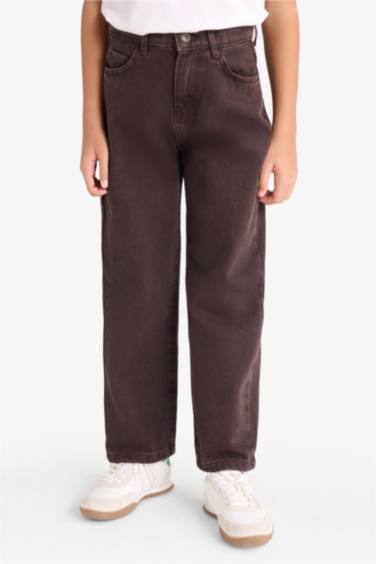 بنطرون جينز ولادي وايد ليج برجل عادية