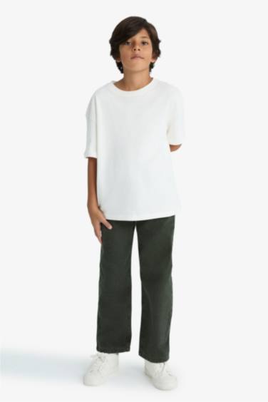 بنطرون جينز ولادي وايد ليج برجل عادية