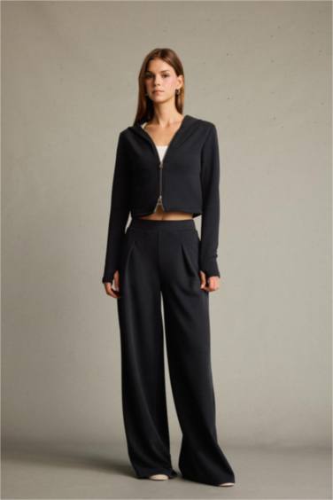 Kapüşonlu Fermuarlı Modal Hırka