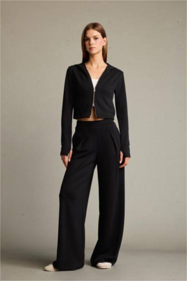 Kapüşonlu Fermuarlı Modal Hırka