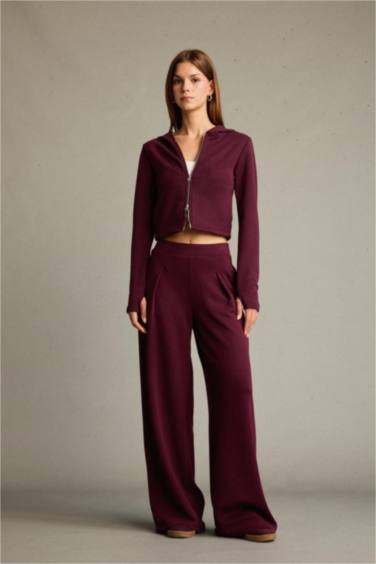 Kapüşonlu Fermuarlı Modal Hırka