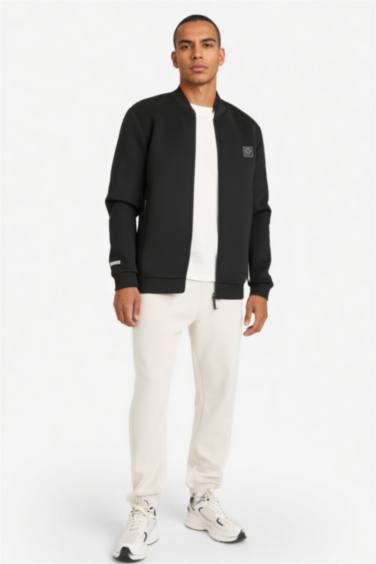 Slim Fit колледж жағалы бомбер кардиган