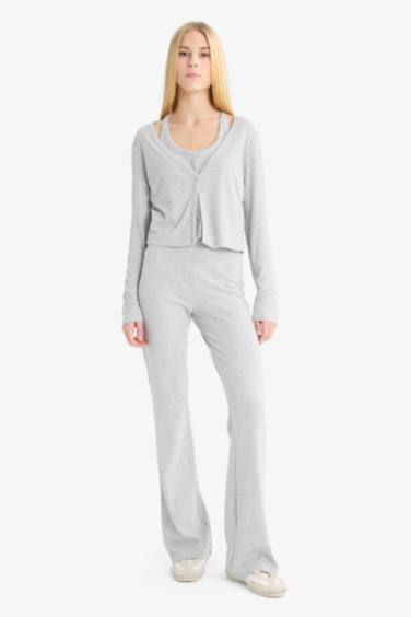 Coool Katmanlı Fitilli Kaşkorse Uzun Kollu Tişört