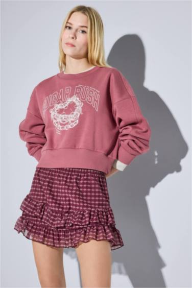 تنورة قصيرة تول كاروهات بخصر عادي