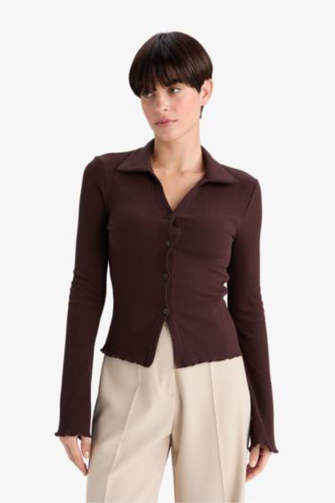 سترة مضلع سليم فيت بياقة بولو