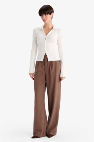 Slim Fit Polo Collar Camisole Cardigan