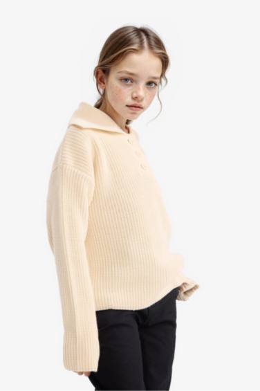 بلوز تريكو بناتي مطرز قصة عادية بياخة بولو