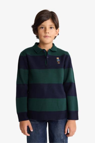 Boy Regular Fit Polo Collar Pullover