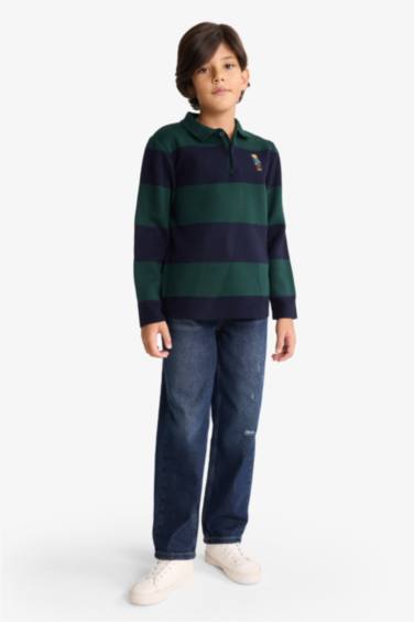 Boy Regular Fit Polo Collar Pullover