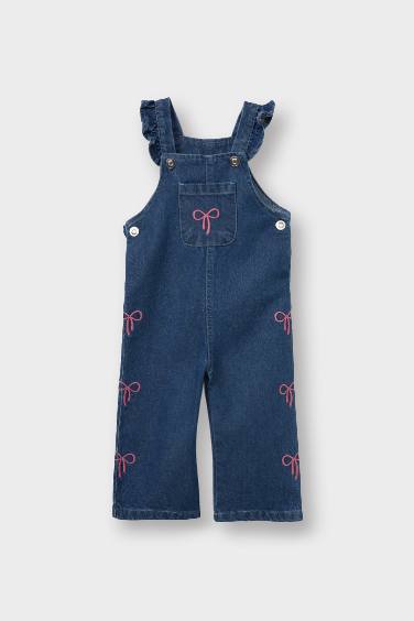 Kız Bebek Nakışlı Jean Tulum