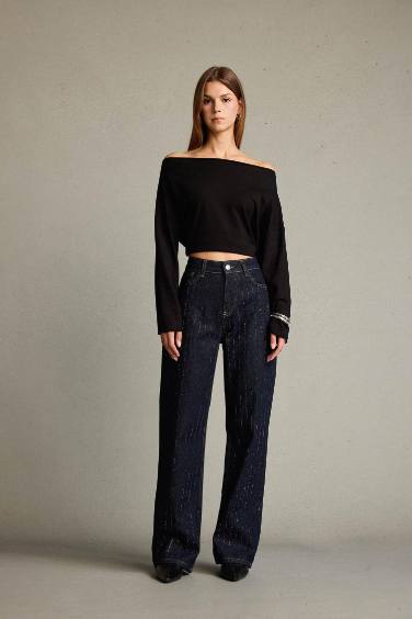 Relax Fit Düz Paça Jean Pantolon