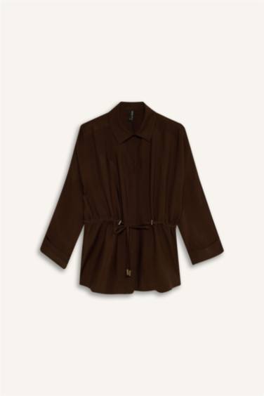 Relax Fıt Gömlek Yaka Uzun Kollu Gömlek