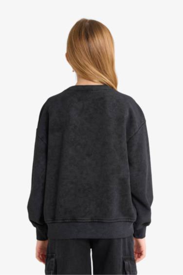 Oversize Fit Pop Art Crew Neck Sweatshirt