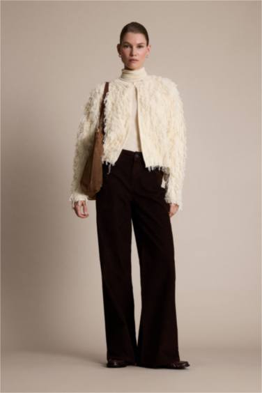 Wide Leg High Waist Velvet Trousers