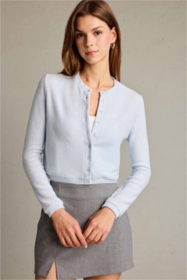 Düğmeli Triko Hırka