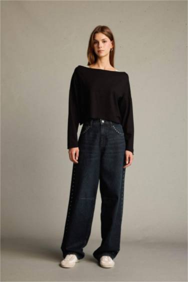 Regular Fit Kayık Yaka Modal Sweatshirt