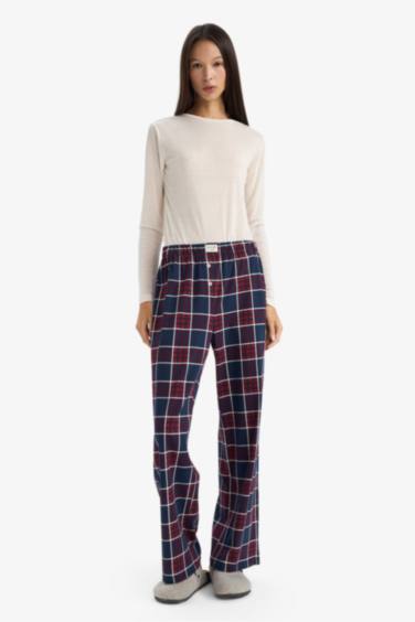 Regular Fit Kareli Pijama Altı-Fall in Love