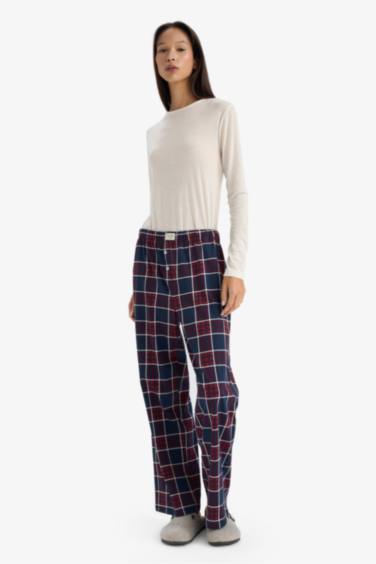 Regular Fit Kareli Pijama Altı-Fall in Love