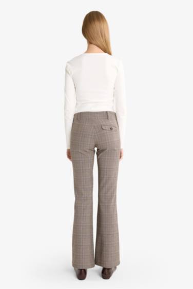 Flare Fit Fermuarlı Normal Bel Standart Boy Pantolon