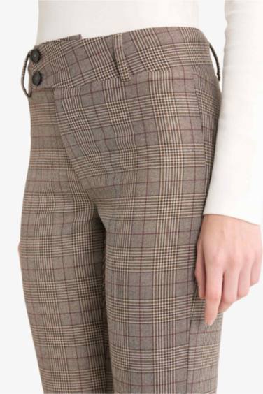 Flare Fit Fermuarlı Normal Bel Standart Boy Pantolon