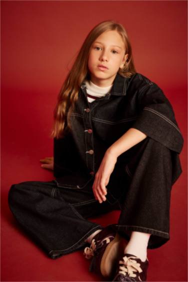 جاكيت جينز بناتي بأزرار