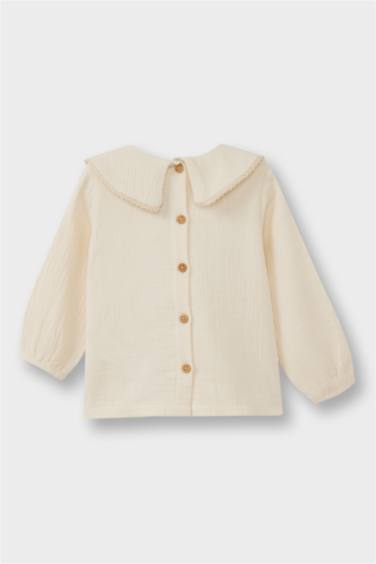 Baby Girl Peter Pan Collar Floral Muslin Blouse