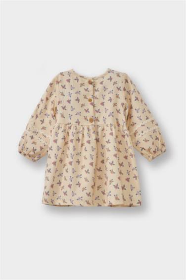 Kız Bebek Çiçekli Twill Elbise
