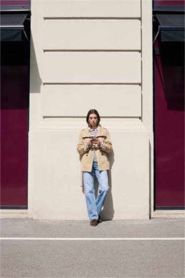 Straight Fit Denim Trousers