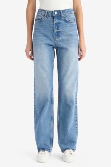 Straight Fit Denim Trousers