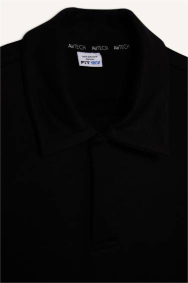 Standart Fit Polo Yaka Modal Sporcu Sweatshirt