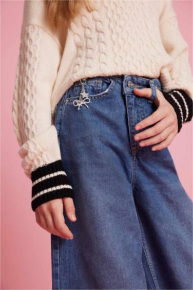 Girl Wide Leg Denim Trousers