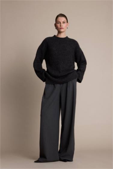 بلوز صوف تريكو طويل قصة فضفاضة