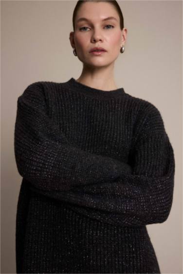 بلوز صوف تريكو طويل قصة فضفاضة