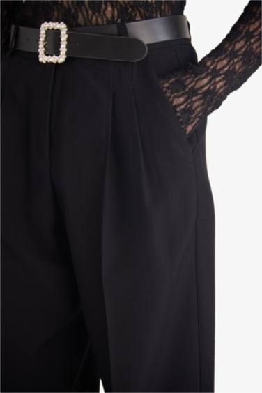 Straight Fit Regular Hem Sensual Trousers