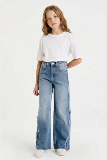 بنطرون جينز وايد ليج برجل واسع