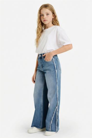 بنطرون جينز وايد ليج برجل واسع