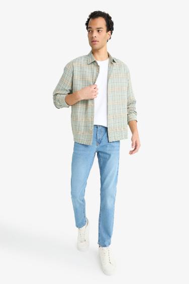 Boxy Fit Plaid Long Sleeve Shirt