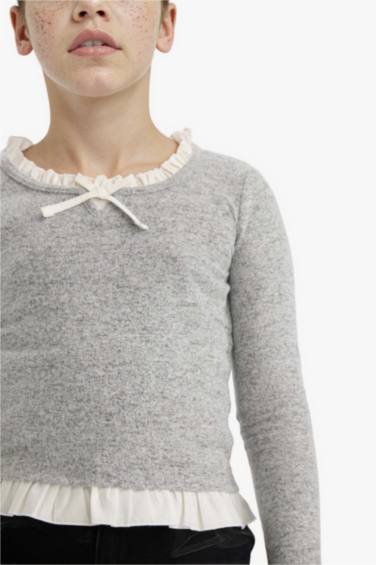 Kız Çocuk Relax Fit Uzun Kollu Tişört