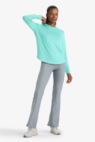 Standart Fit Bisiklet Yaka Sporcu Uzun Kollu Tişört